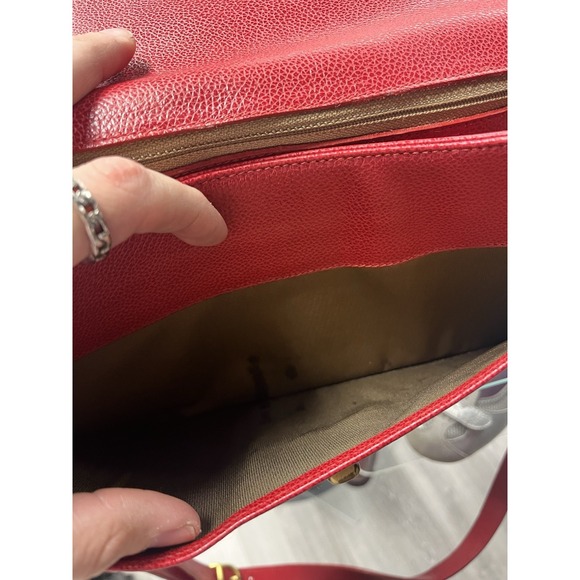 Vinntage COACH 4403 Turnlock Shoulder Bag Red Leather City Bag Made In Italy - Picture 9 of 12